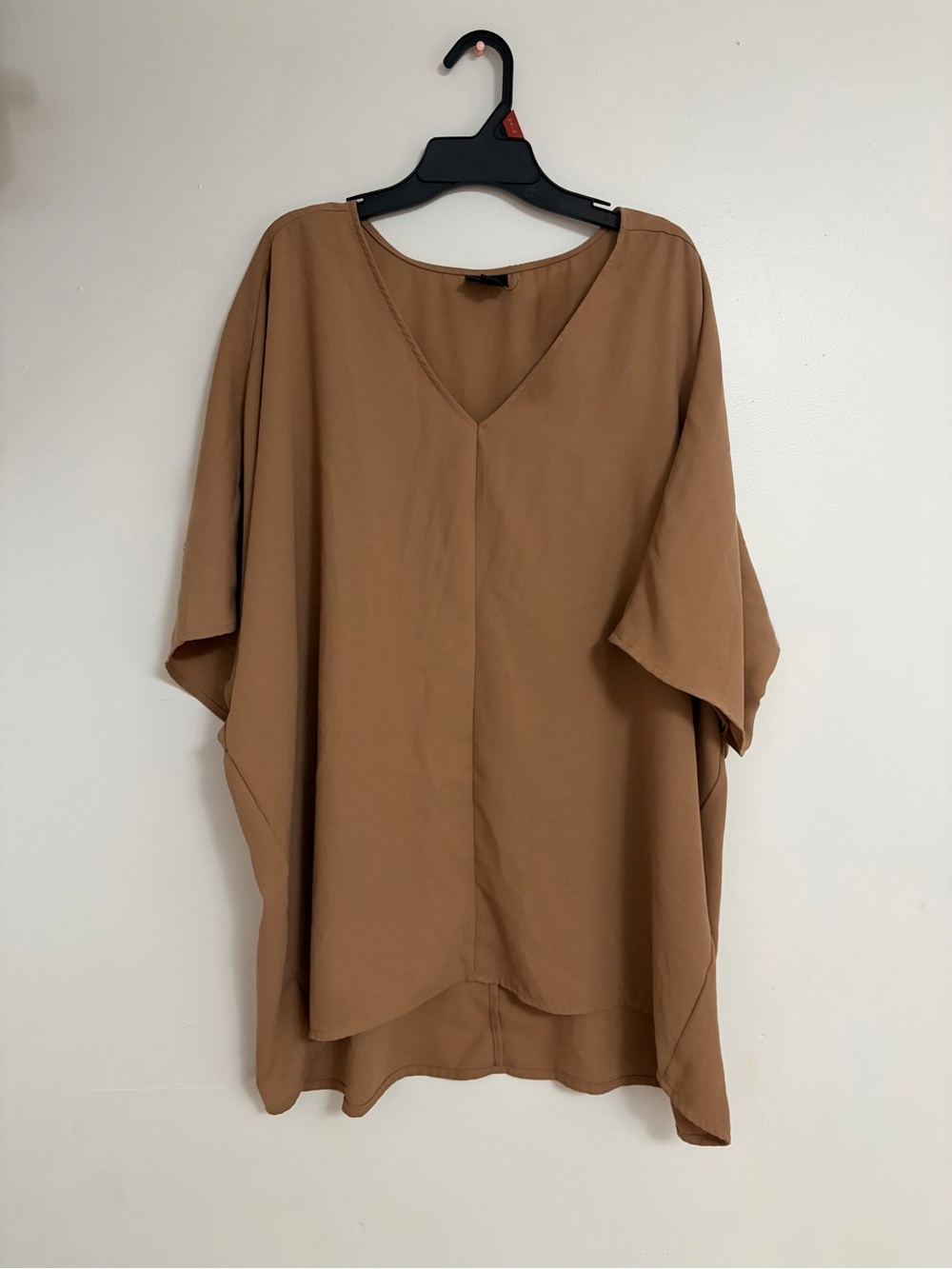 Worthington Camel Tan V-Neck Dolman Sleeve Flowy Blouse- XL